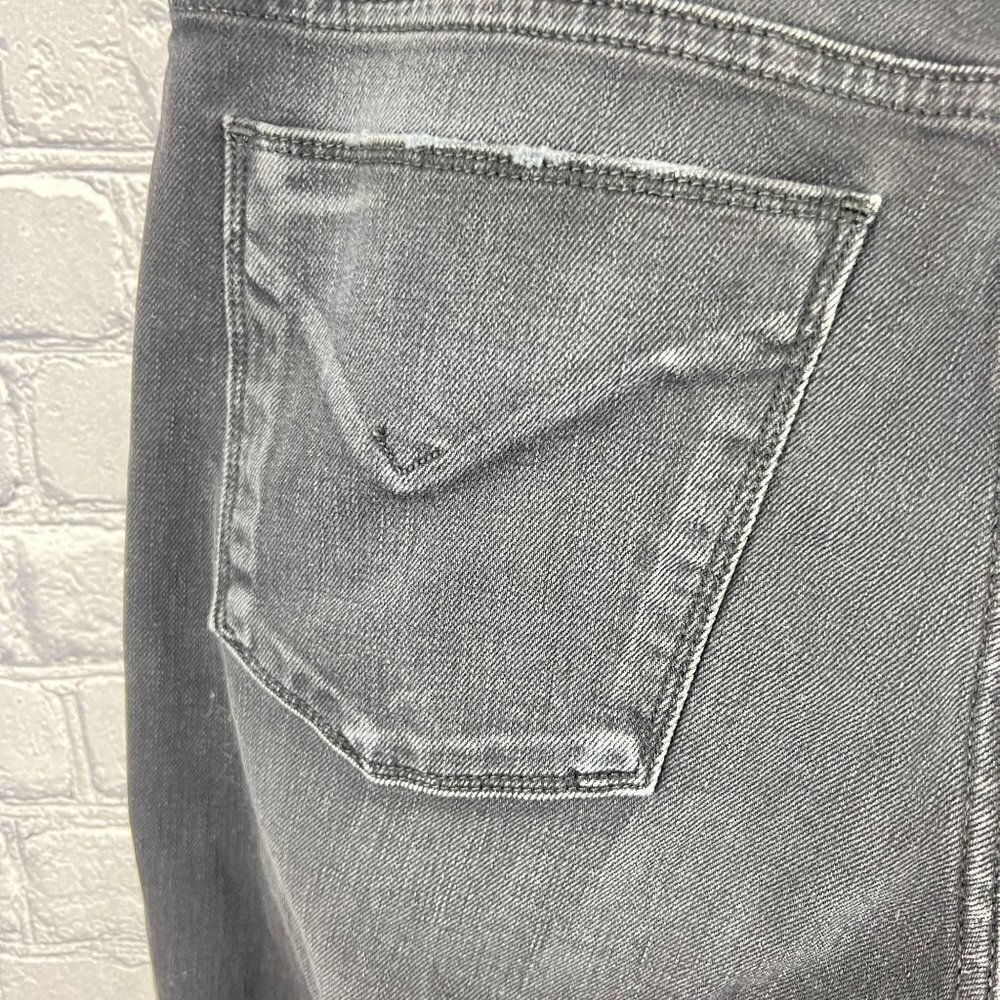 Hudson Riley Crop Jeans Womens 29 Black Relaxed Straight Stars Button Fly - Picture 5 of 11